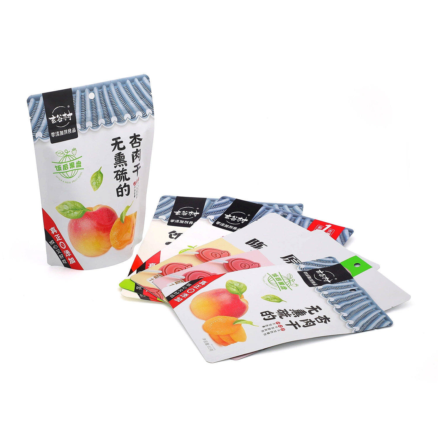 Custom Print Fruit Stand up Mylar Food Grade FDA Recyclable Packaging Bag with Zipper Window Heat Sealed