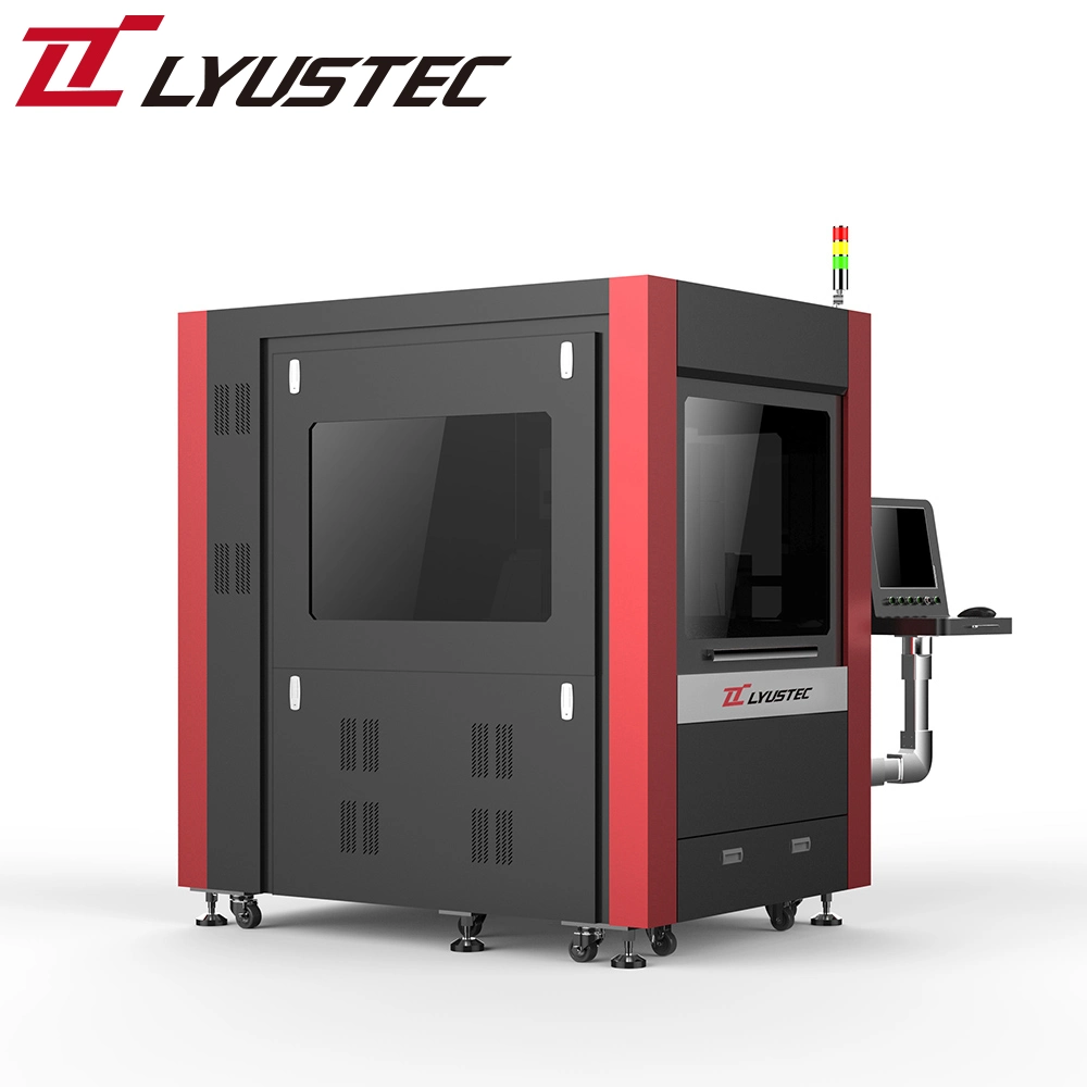 ماكينة قطع ليزر معدنية مغلقة مصنوعة من الألياف مع غطاء أمان