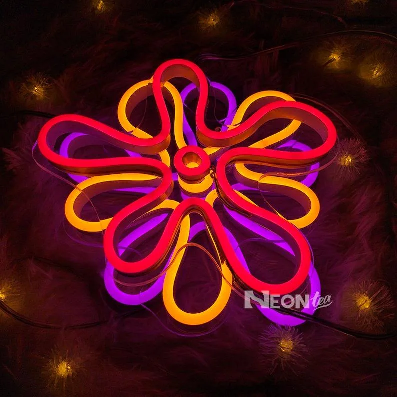 Glodmore2 Custom Outdoor Indoor Flower Neon Sign for Home Bar Lights