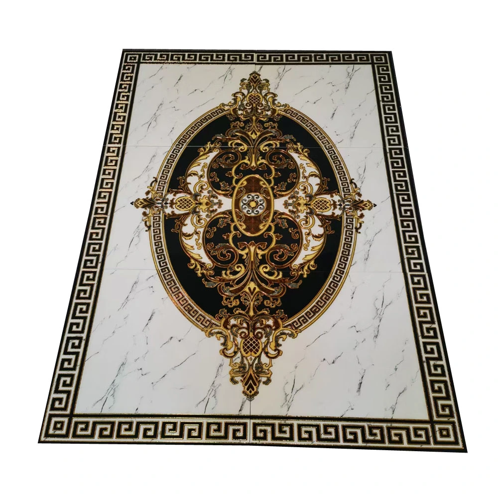 Hot Sell Durable Industry Style 600X600mm (six in one) Square Golden Metal Glazed Porcelain Tile