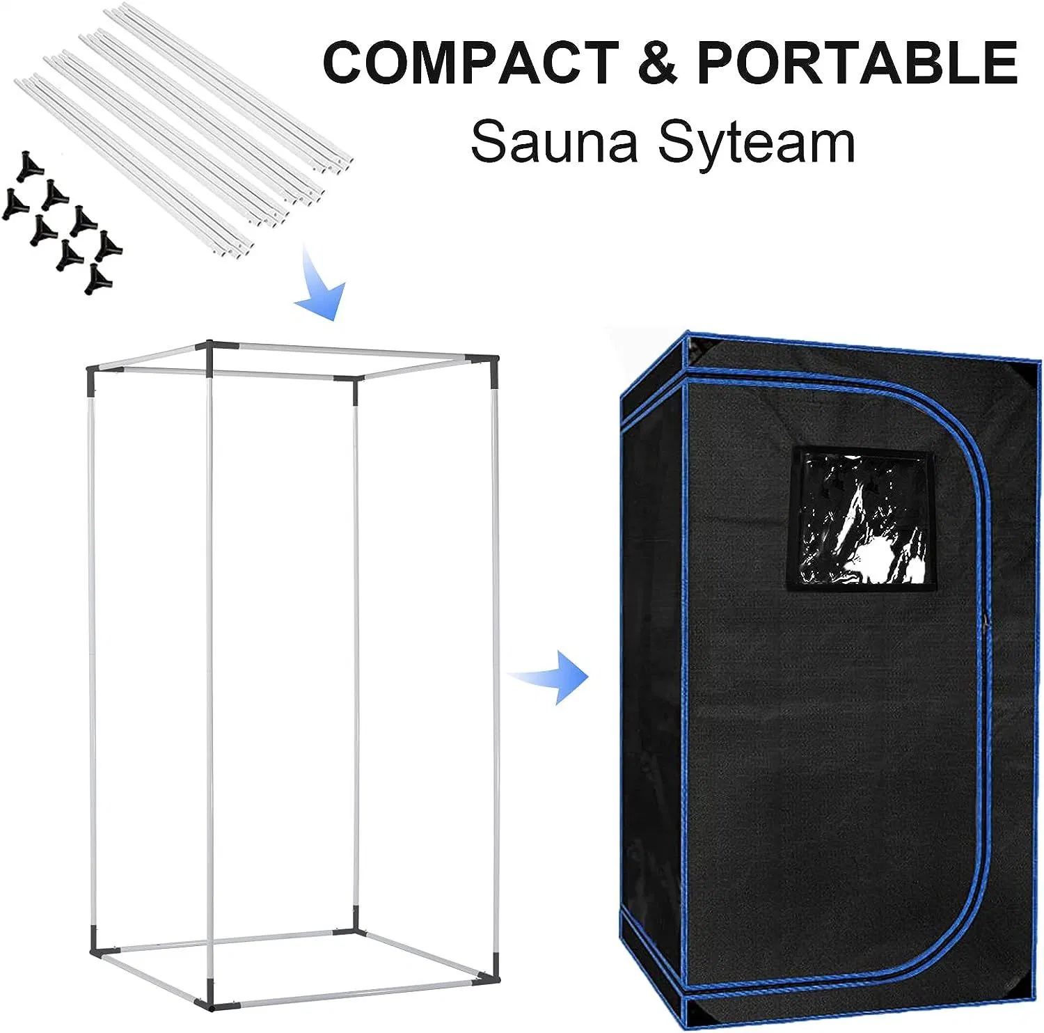 Tente portable pour sauna à vapeur avec tissu aluminium recouvert d'une feuille d'aluminium