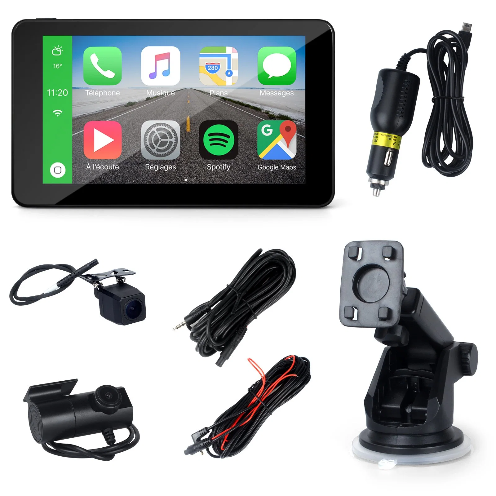 Fornecedor de Fábrica 7 Polegadas Navegador Portátil GPS Navegação Monitor sem Fio Carplay FM Tela de Toque de 7 Polegadas Reprodutor de DVD para Carro.