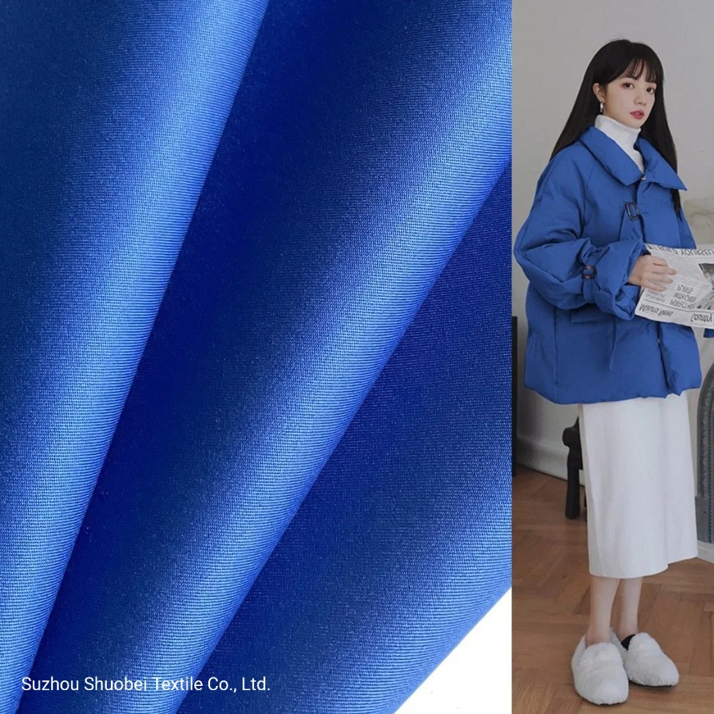 100%Polyester 50d 2/1 Twill Pongee Fabric Combined PU Transfer Film for Down Coat