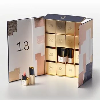 Custom Logo Paper Gift Advent Calendar Box Empty Cosmetic Box