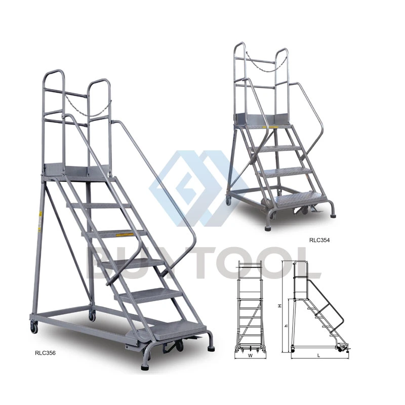 Buytool Eight Steps Euro Type Industrial Steel Rolling Ladder