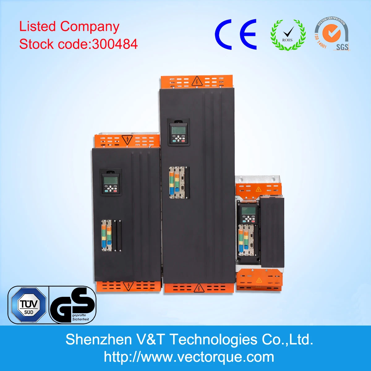 V&T Vts100 90kw V/F Vector Torque Control with Encoder Feedback VFD