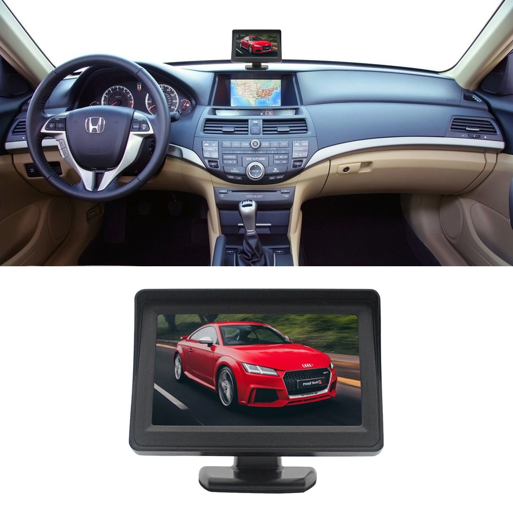 Desktop portátil de ecrã LCD pequeno de 4,3 polegadas, com Van Car, reversível Monitoriza carros com câmara