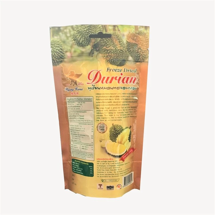 Dry Fruit Flexible Packing Heat Seal Printing Custom Design in Stock Packaging Plastic Stand up Snack Pouch with Zipper