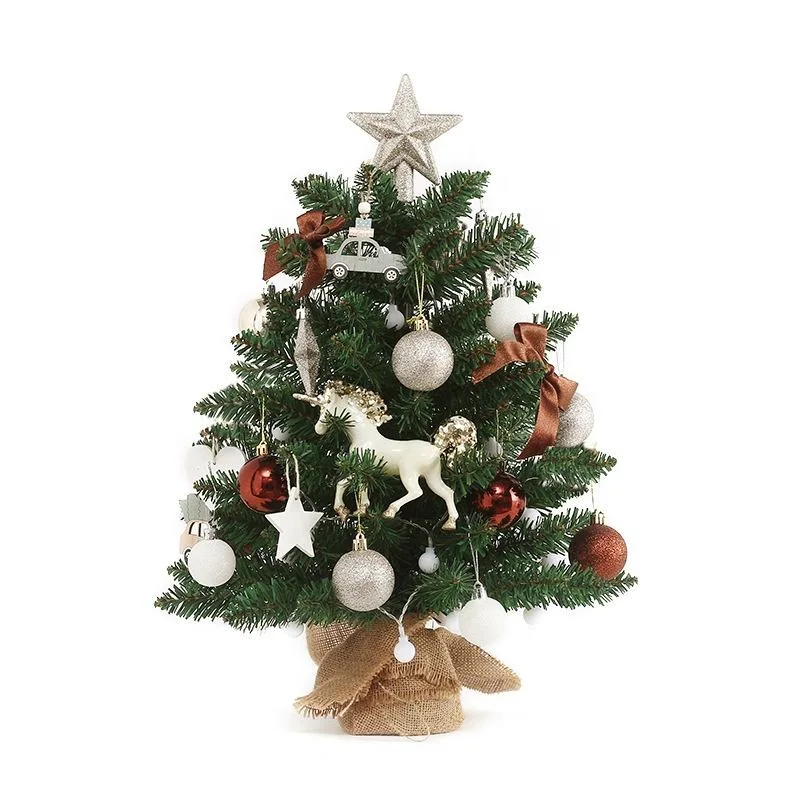 Hot Sale 50 Cm PVC Mini Christmas Tree Christmas Tree Pendant Set