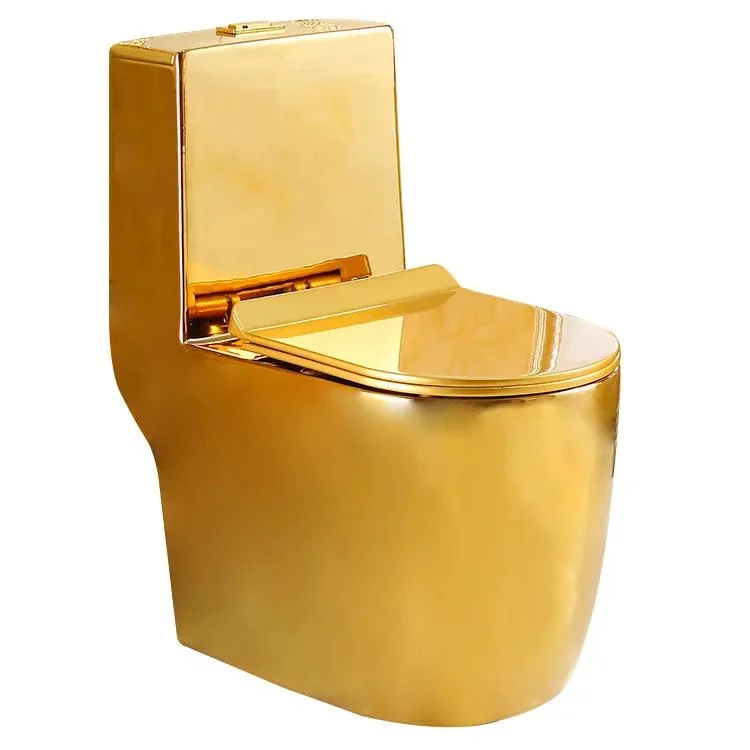 Luxury Ceramic Gold Plated Wc Sanitary Ware Bathroom Plating Solid Gold Toilet Commode Sanitary Ware