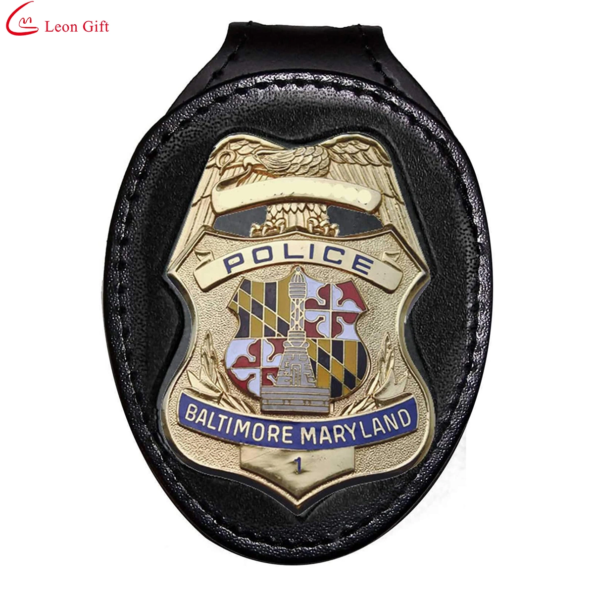 Sedex BSCI Certified Factory Custom Logo Souvenir Metal Detective Officer Sheriff Security Identity Military Collar Pin Police Badge Wallet Leather Police Badge