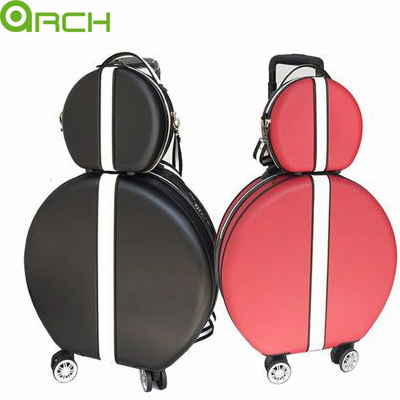 New Fashion Famous Actress Same Style Suitcase ABS Trolley Luggage Travel Luxury Round Lovely Cosmetic Luggage Bag Hard Case Round Trolley Case