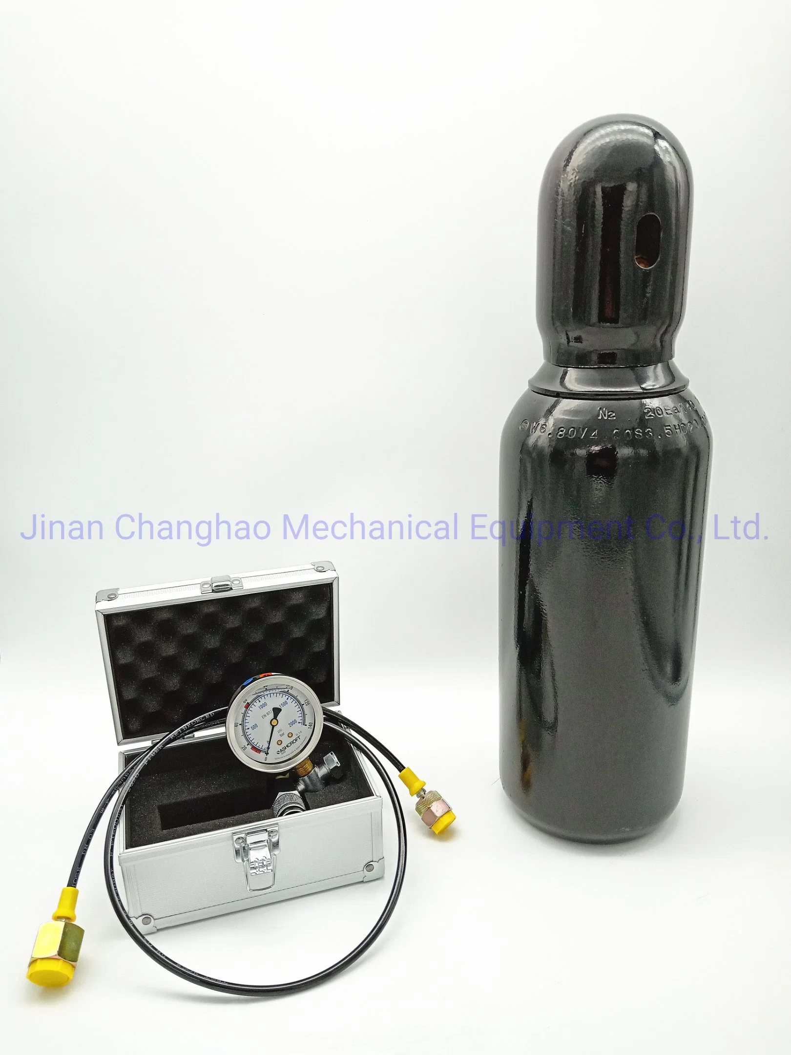 Nitrogen Gas Stainless Steel Pressure Gauge Case Meter Testing Equipment with Bottle