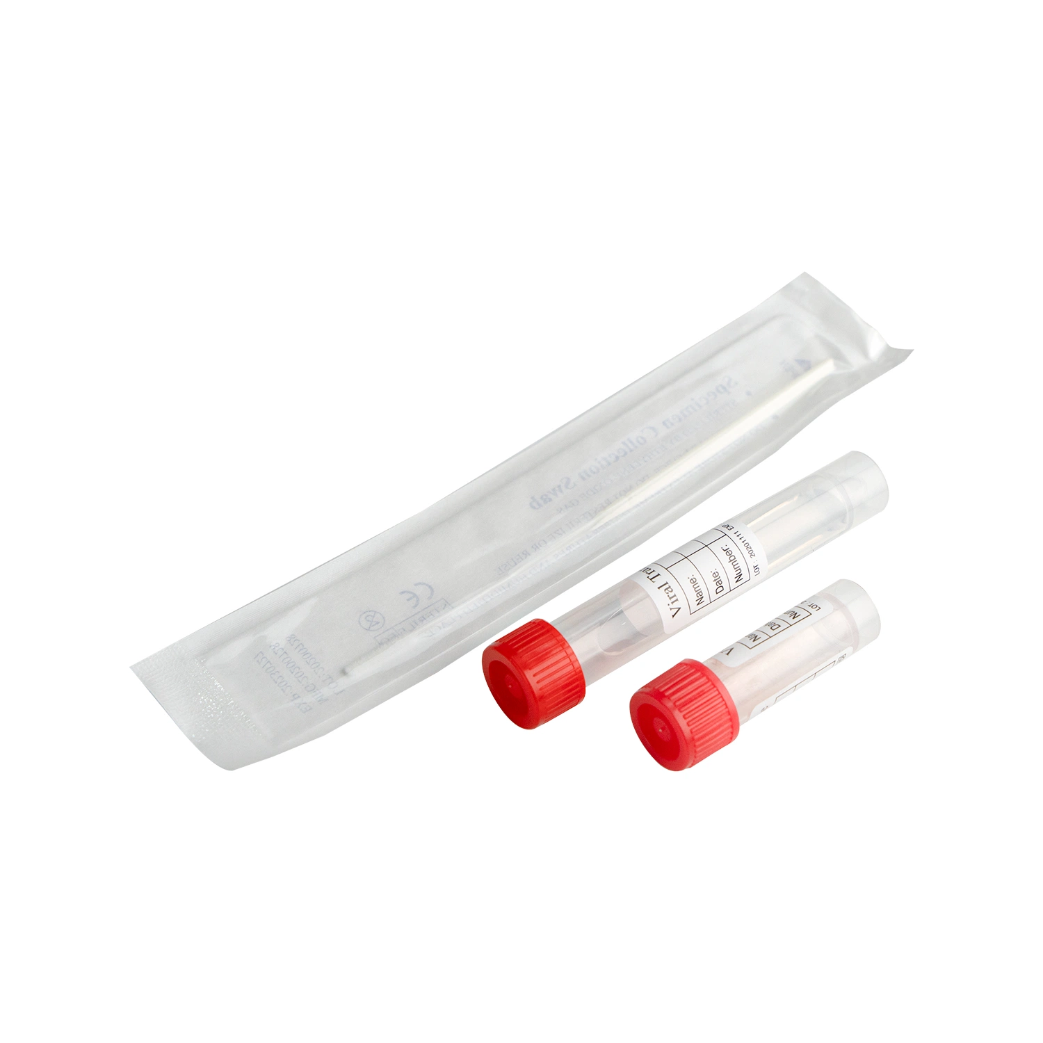 PP Medical Viral Transport Medium Tube Kit Specimen Collection Vtm Tube with Oral Nasal Flocking Swabs Flocked Swab