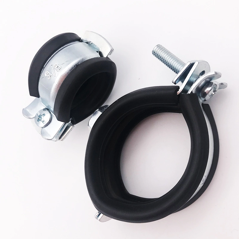 Pipe Fitting M8 Single Screw with Rubber Wall Mount Pipe Clamp