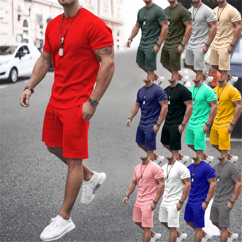 Mayorista Custom Sportswear hombres Conjuntos cortos Tracksuit jogging suit T Camisa pantalones cortos conjunto para hombre Casual conjunto corto Suéter trajes Traje de atletismo