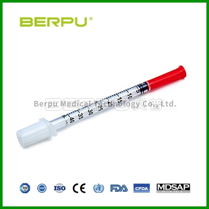 Sterile Diabetes Used Disposable Medical Insulin Syringe with Fixed Ultra Fine Needle U-40/U-100 Top-Quality, FDA CE & ISO with Blister Package 1ml 0.5ml 0.3ml