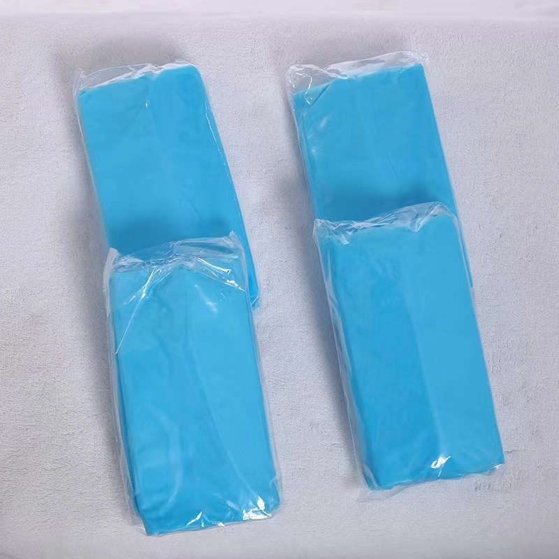 Delantal de CPE desechables de plástico azul resistente al agua vestido