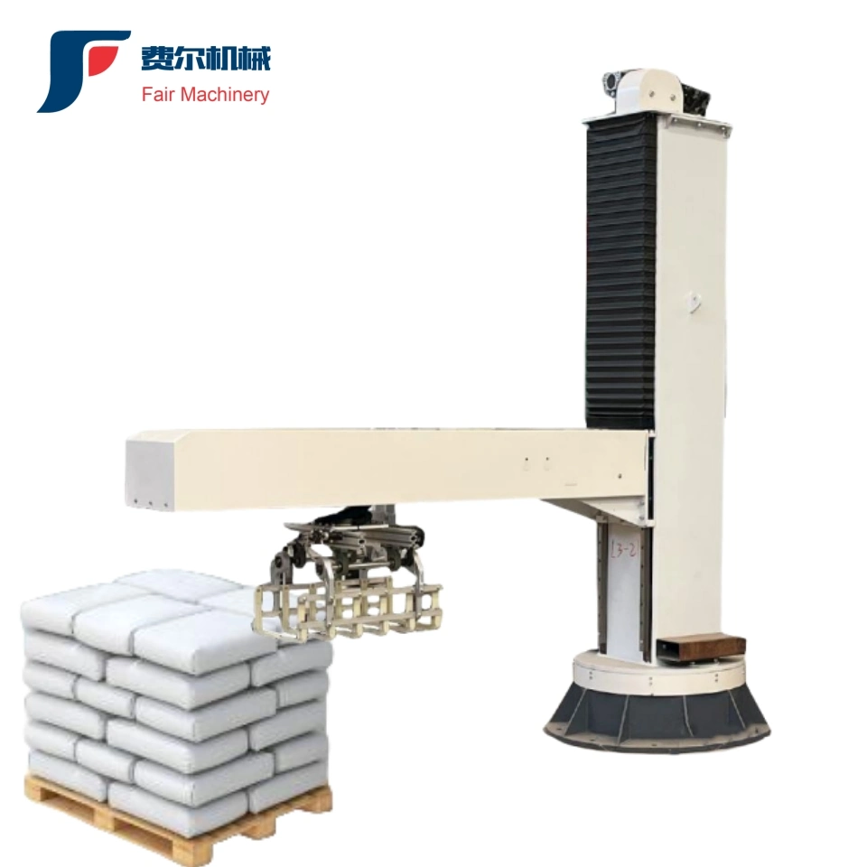 Simple and Efficient Space Saving Low Cost Column Shelf Type Bag Palletizer Robot Palletizer Packing System