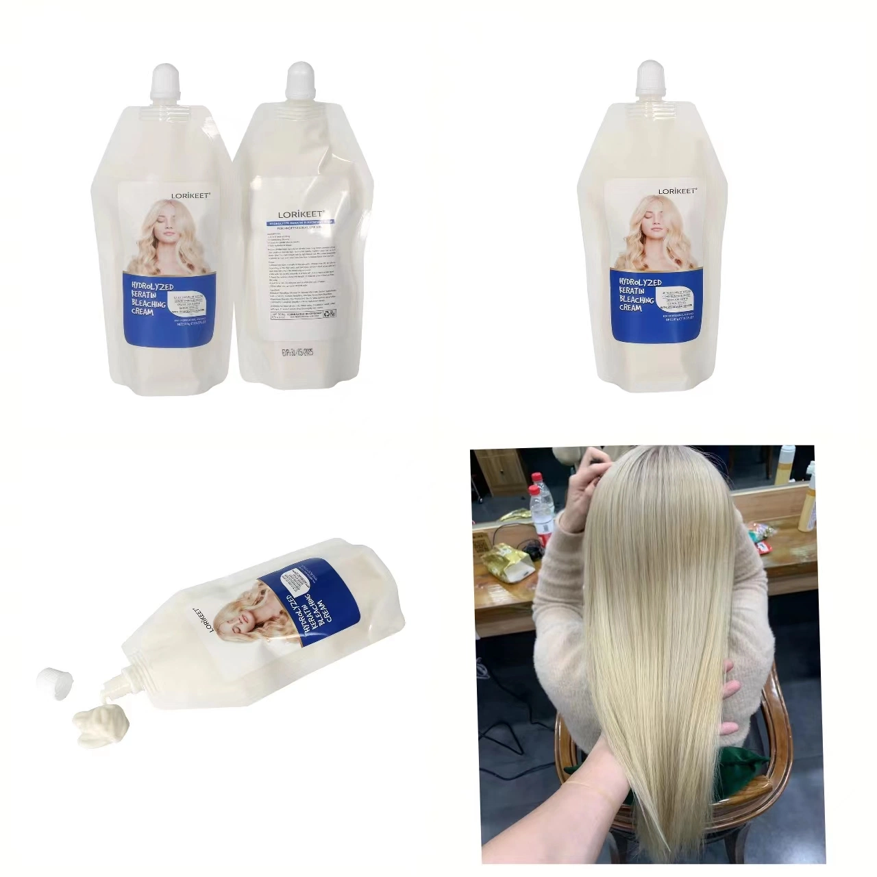 Professional Salon Product, Hair Bleaching Cream for Dark Hair Blonde, Lift up to 9-11 Levels