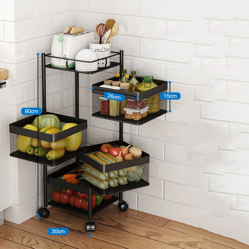 Shelf Rotating Living Room Floor Kitchen Storage Rack Mi15960