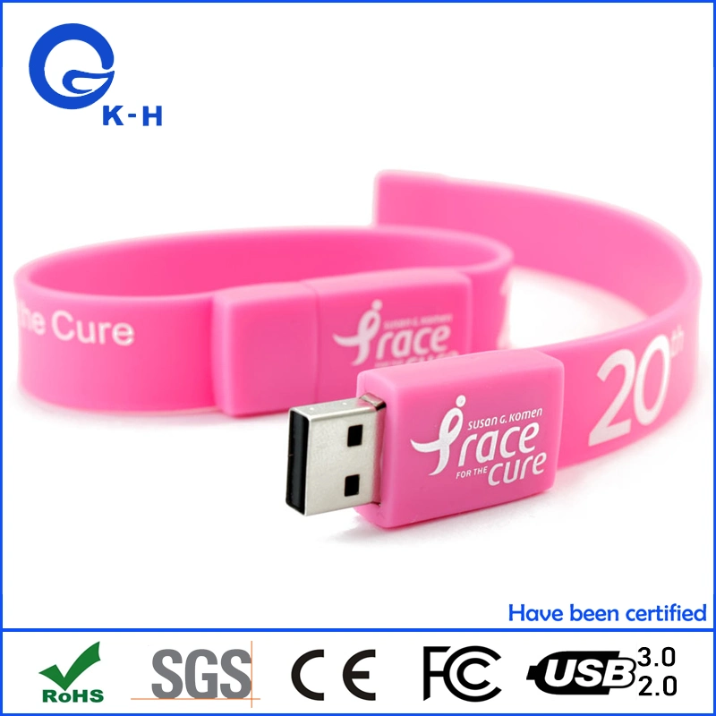 Pulsera de caucho USB 2.0 Flash Memory Stick Pulsera de 16 GB