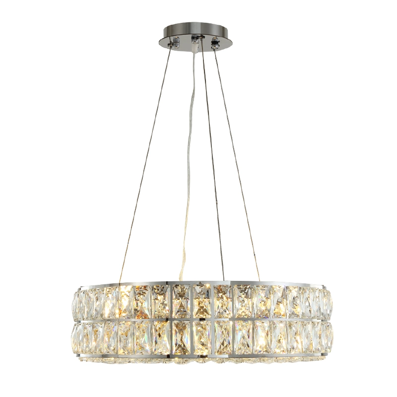 Candeeiro de cristal suspenso de luxo moderno com candeeiro de cristal e candeeiro Silver Gold Home Decoração