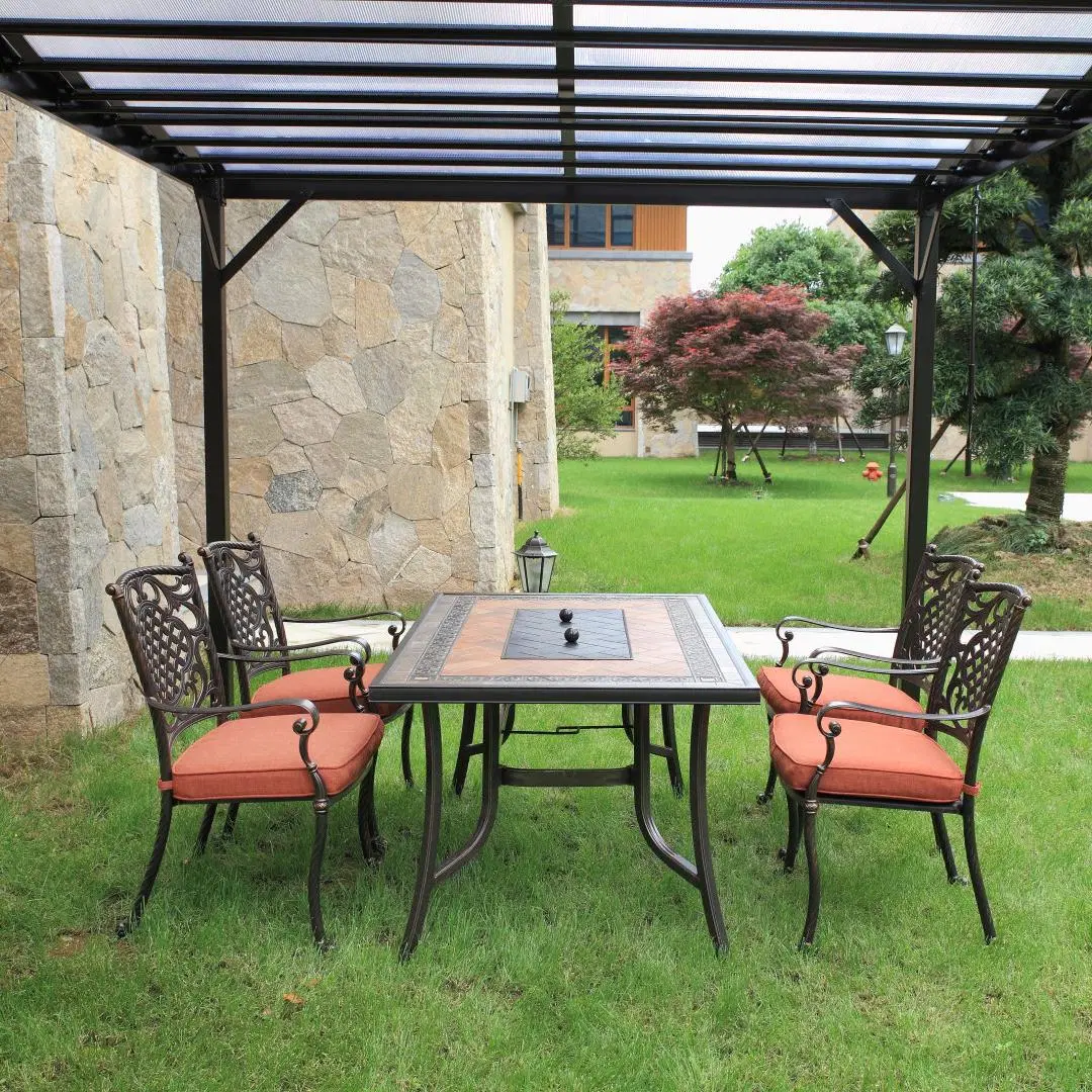 Outdoor Patio Garden Iron Flat Gazebo