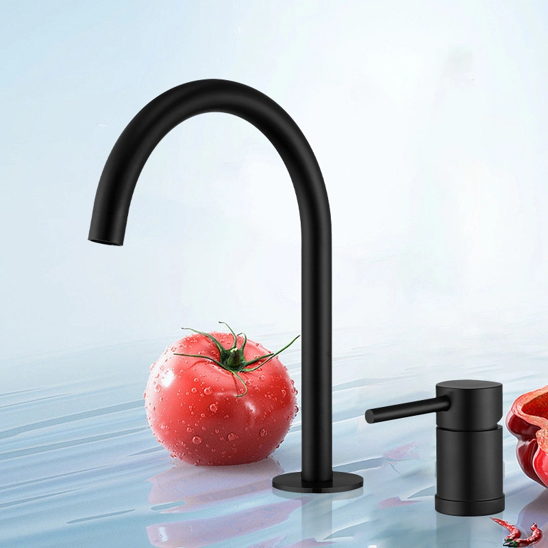 Factory Direct Sales Hotel Single Handle Black Basin Faucet Kitchen Set