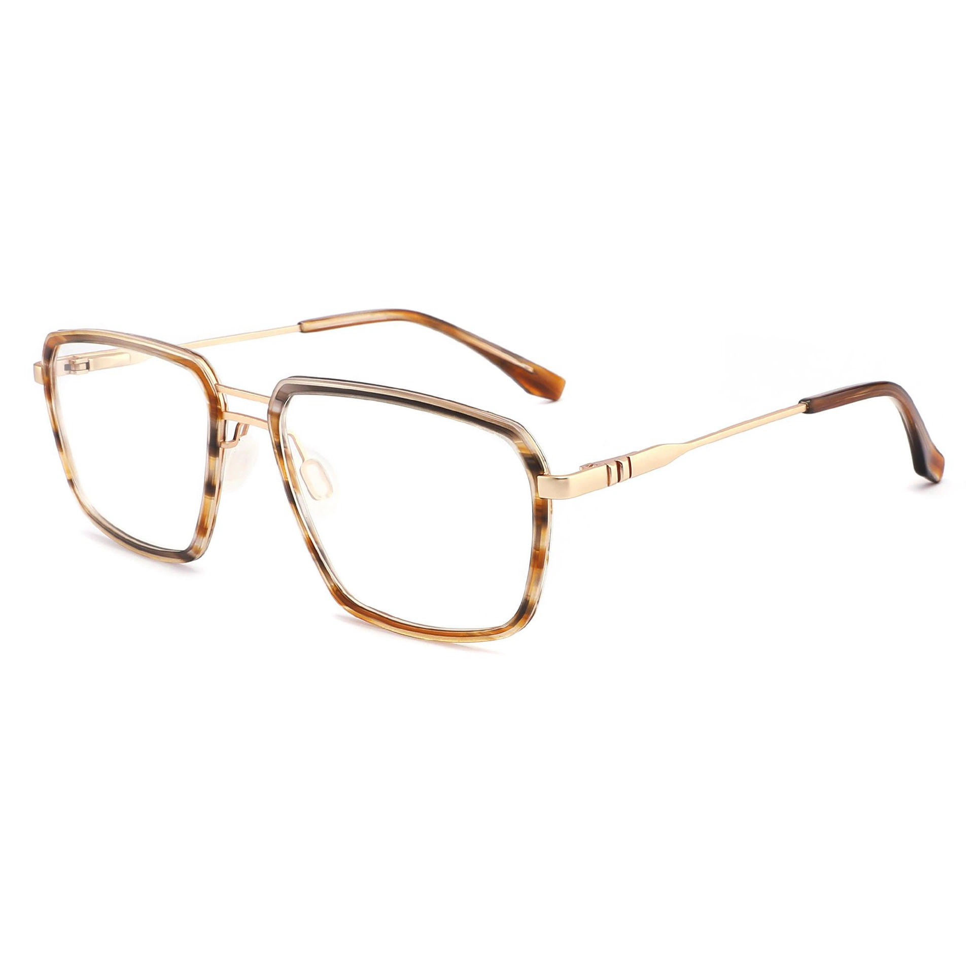 New Fashion Design Acetate with Metal Square Double Bridge for Men High quality/High cost performance Optical Frames