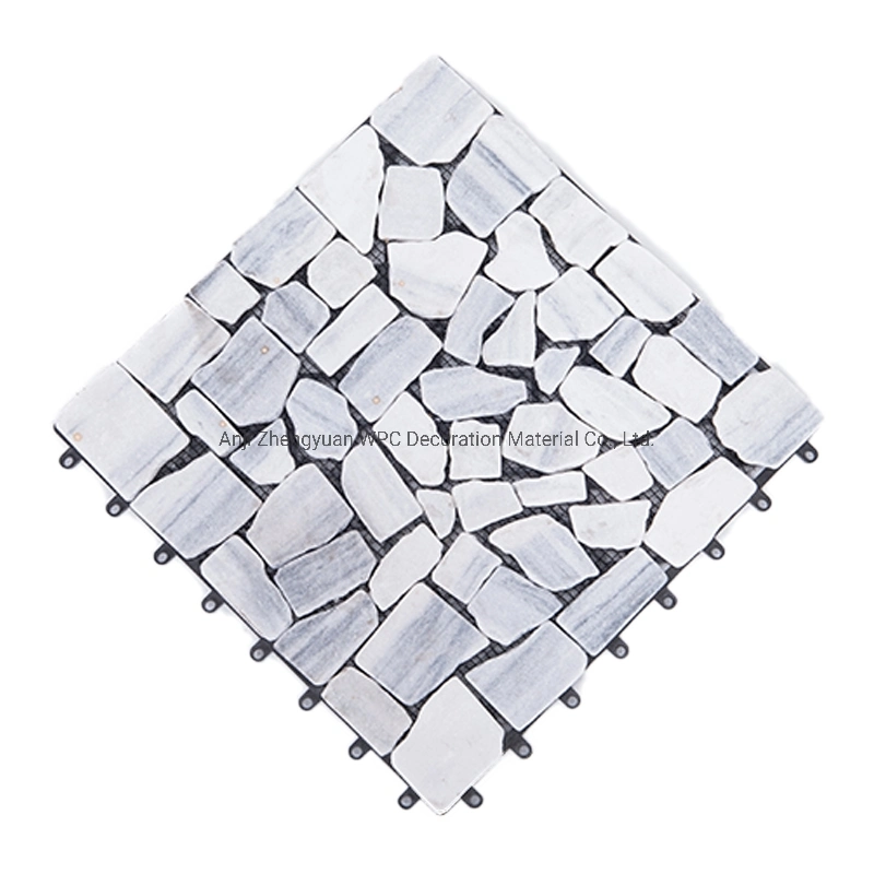 Outdoor White Stone Floor Tiles Anti-Slip Low Maintenance Snap Deck Tiles Stone