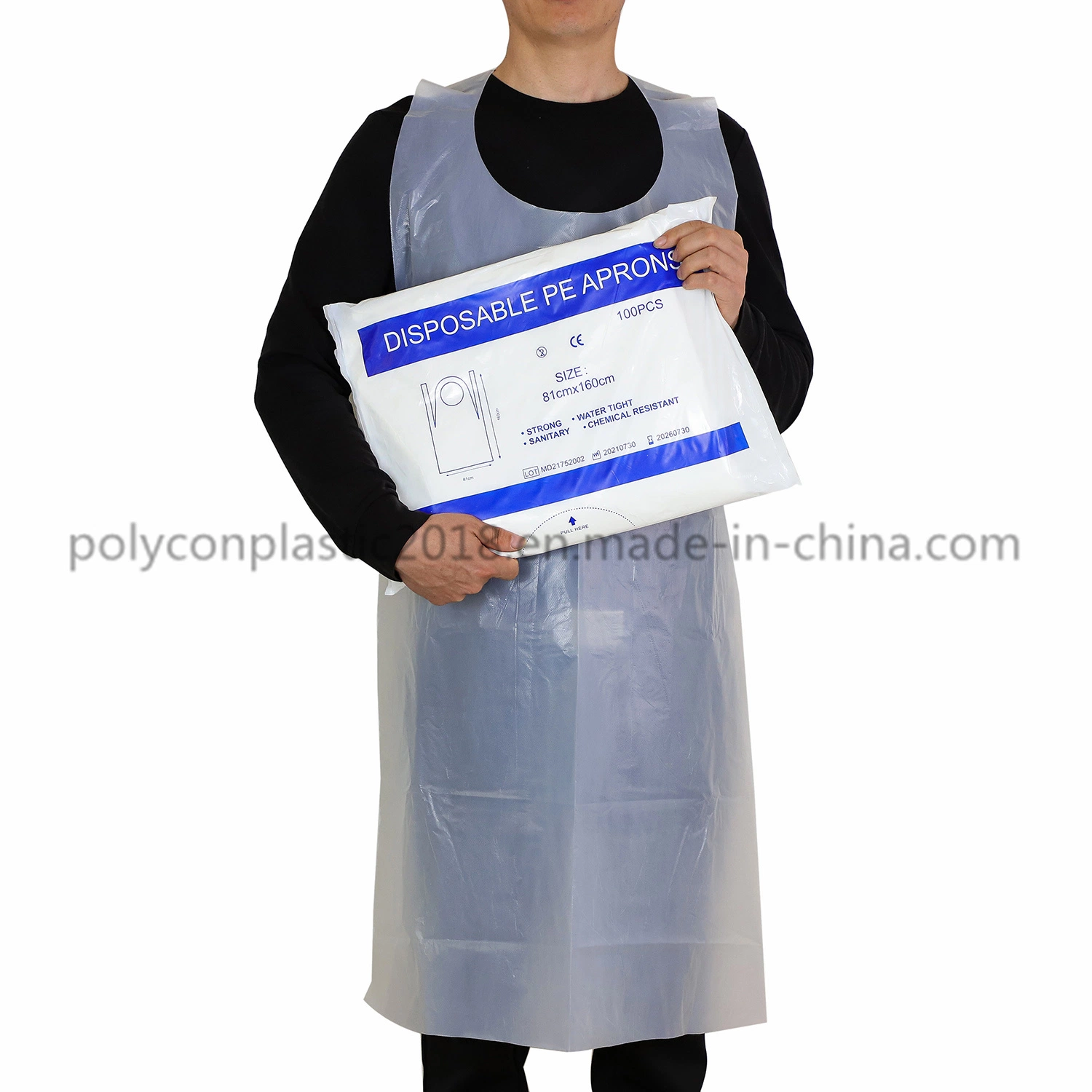 Sample Free Customized Disposable PE Apron White Apron