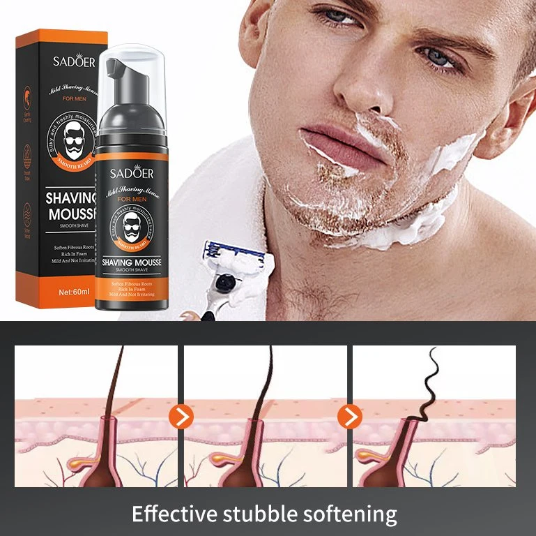 Abel Hombre espuma Mousse barba limpia afeitado suave no Irritante Crema suavizante espuma de afeitar para hombres