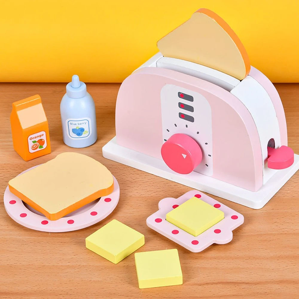 Wooden Children Simulation Cooking Machine, Juice Machine, Coffee Machine, Bread Machine, Microwave Oven, Kitchen Toys