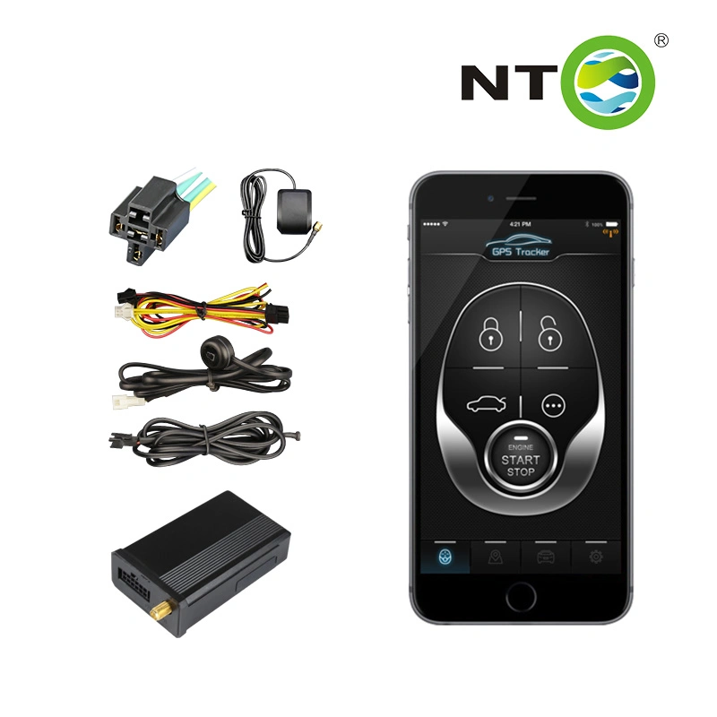 Nto 12V Car Starter Remote Control Free APP Vehicle GPS Tracker Alarm System LCD Screen GSM GPS