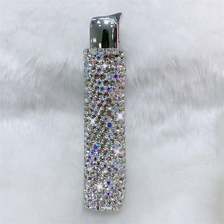 Ea037 Gas Thin Fashion Damen Zigarette Luxus-Etui mit Designer Zigarren Bling Diamant Strass Feuerzeug Fall