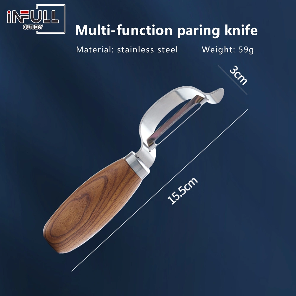 Venta caliente cuchillo de peeling de madera para fruta