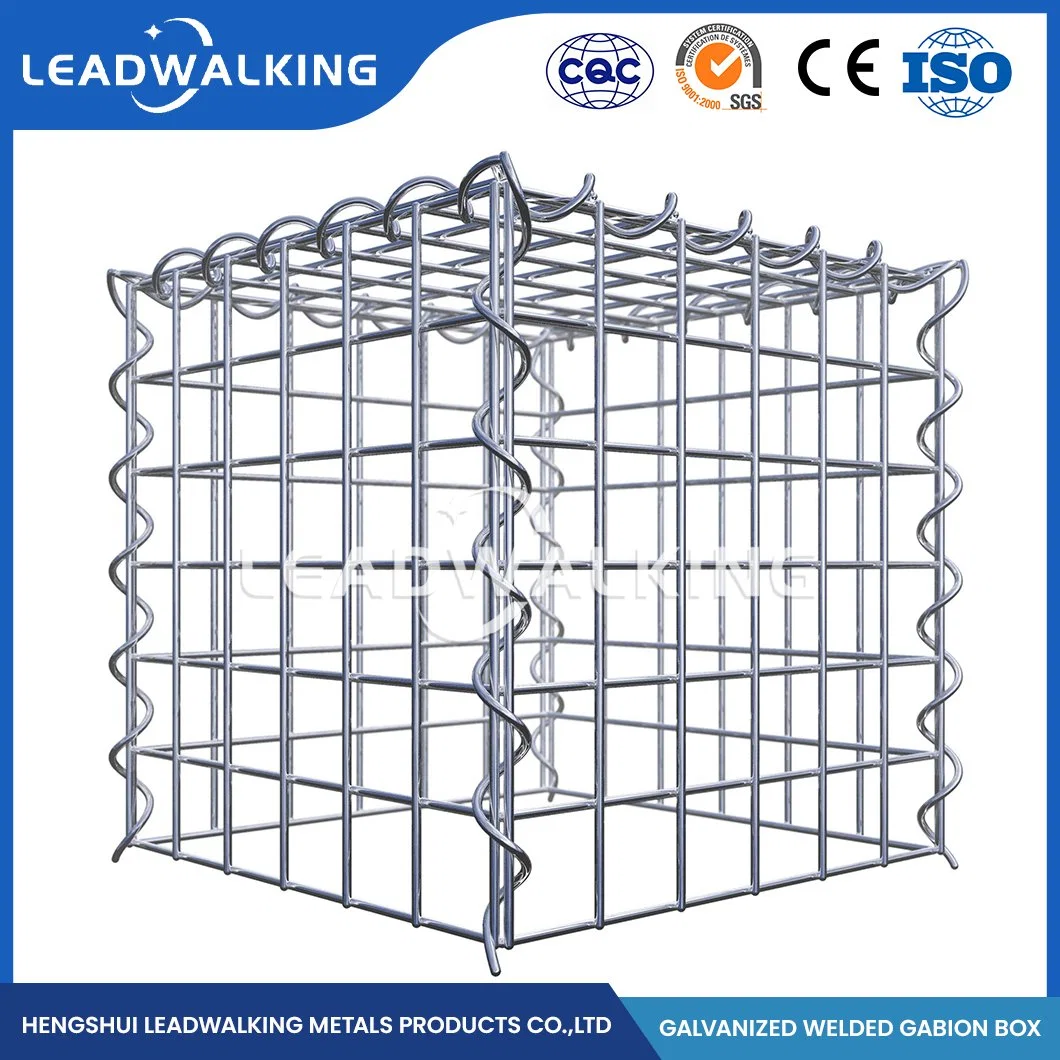 Leadwalking 100X150mm Mesh Landscaping Rock Cages Factory 3.5/4mm Wire Thickness Zinc Plated Welded Gabion Box China Gabion Wall Construction Basket Wall Welded