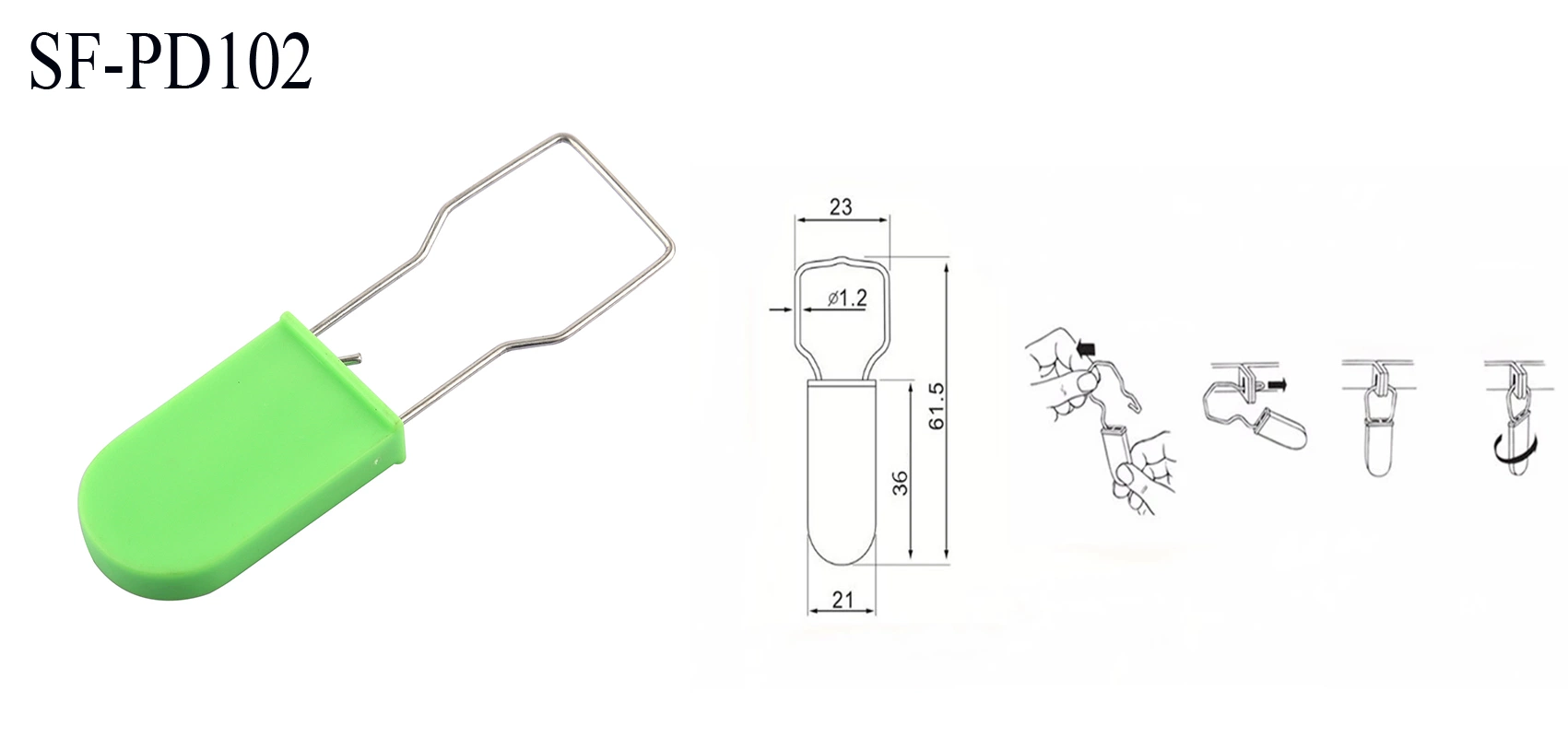 Excellent Security Transparent Plastic Padlock Seal