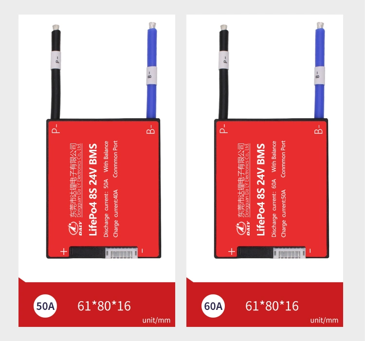 Daly resistente al agua 8s 24V 20A corriente de descarga de litio BMS Lipo LiFePO4 Smart Scooter eléctrico BMS para uso de batería de litio