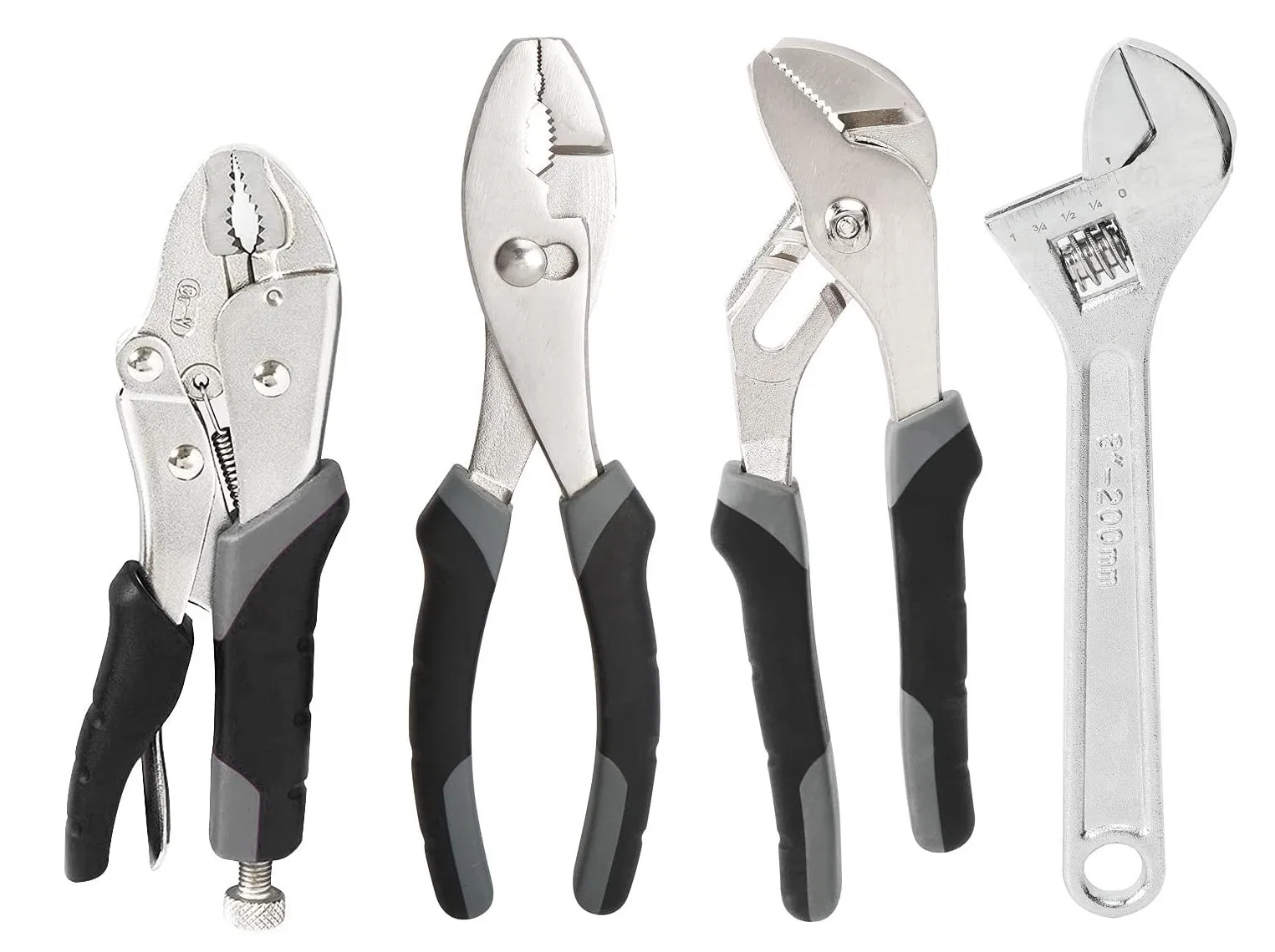 Professional OEM Factory 4-Piece Pliers Set with Pliers and Adjustable Wrench for General Household Repairs