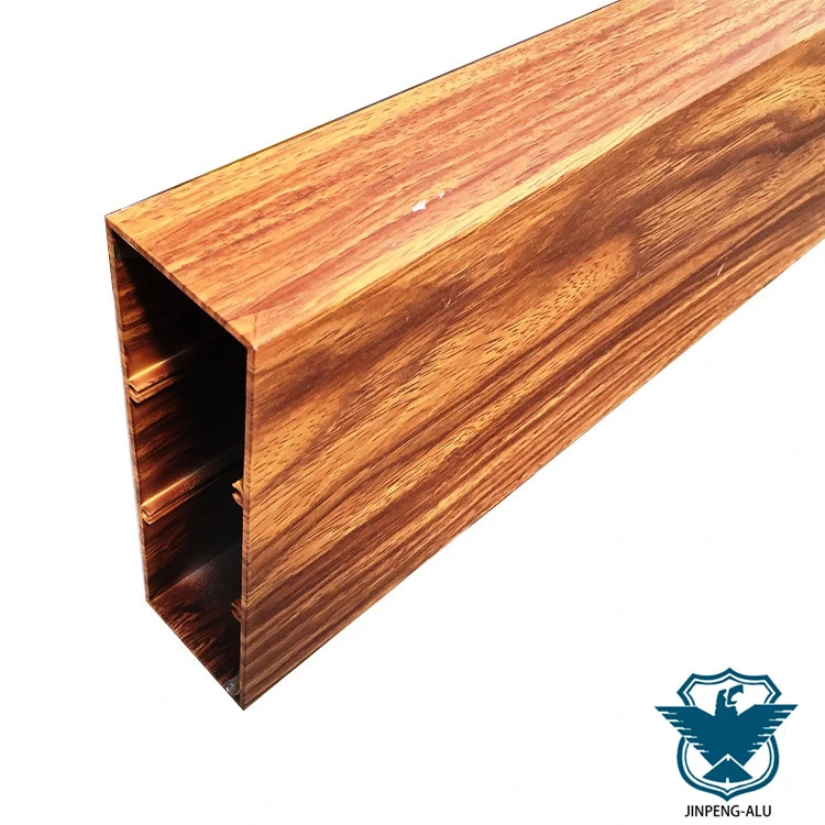 Wood Grain Aluminum Roof Ceiling Decoration-Aluminium Extrusion Rectangular Tube