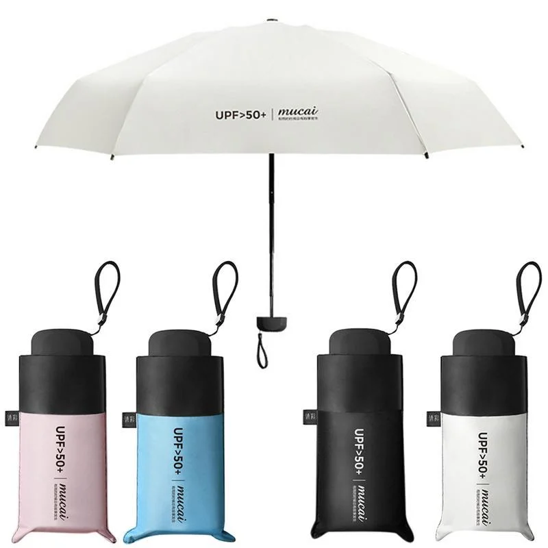 Bolsa anti-UV Paraguas Mini mujeres Windproof lluvia resistente plegado 5 Parasoles parasoles hembra portátil