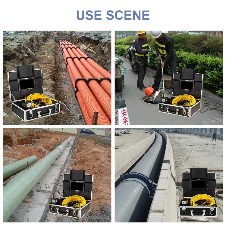 Pipe Inspection Camera 20-200m 9inch Monitor Sewer Camera with DVR 8GB Card Drain Industrial Endoscope with 9mm Cable