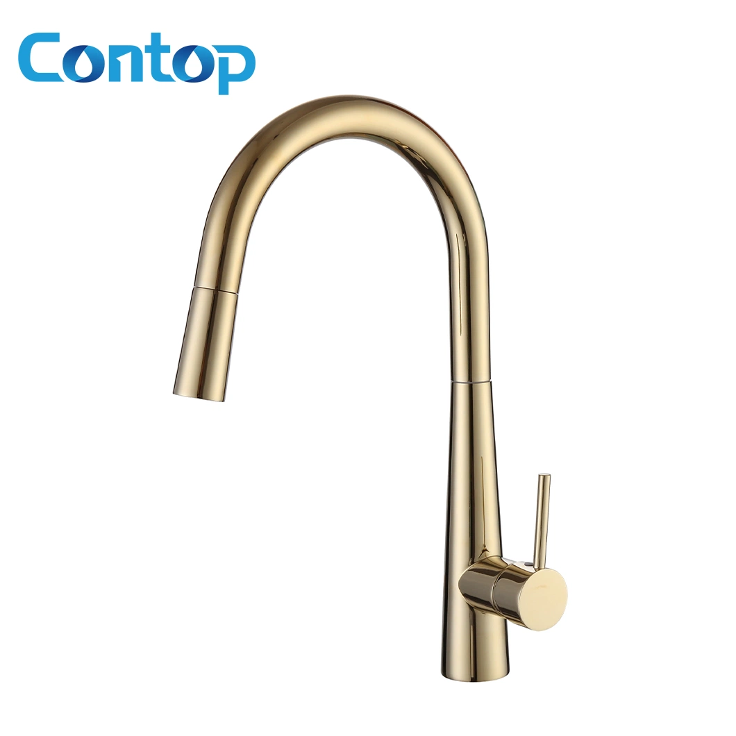 Pull out Brass Kitchen Water Mixer Sink Faucet Tap