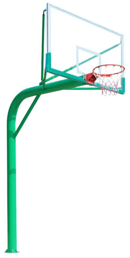 in Ground Basketball Hoop Circular Post Goal/Stand Standard Tempered Glass Backboard Indoor/Outdoor Highl Quality