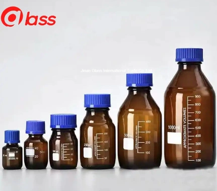 Laboratory Glassware High Borosilicate 3.3 Glass Reagent Bottle Media Bottle with Blue Screw Cap 100-20000ml