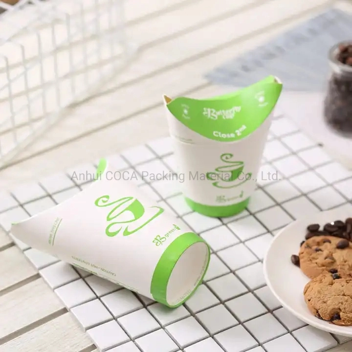 Custom Logo Coffee Soda Cold Drink Custom Vending Single Wall Foldable Butterfly Paper Cups