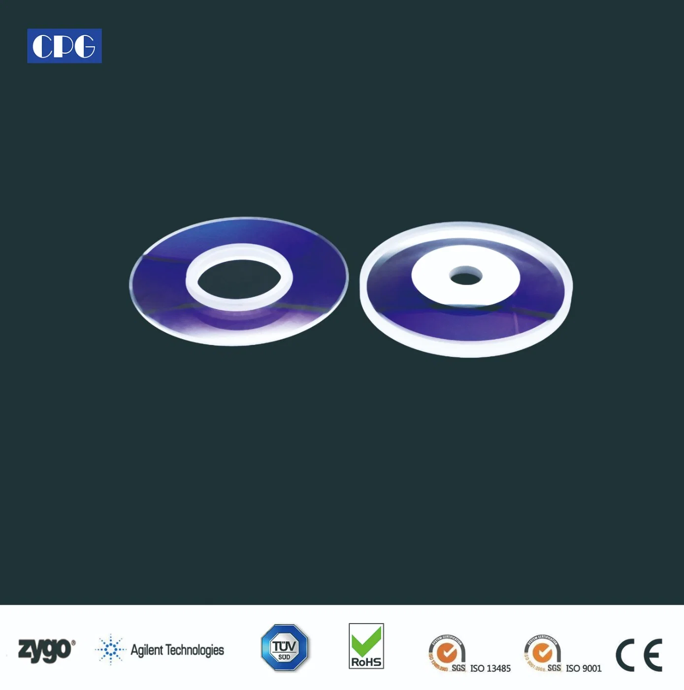 UV Fused Silica JGS1/JGS2 Coated/Uncoated Holed Disk