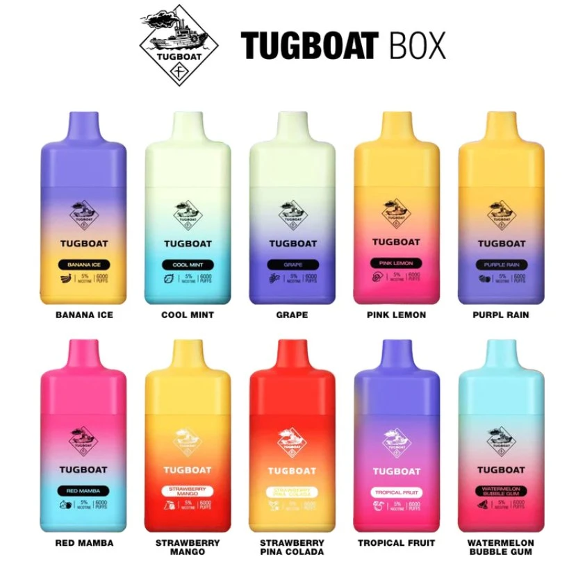 Tugboat Elf Box 6000 Puff Bar Einweg Elektronische Zigarette Vaporizer Pen Hookah Großhandel Einweg Vape